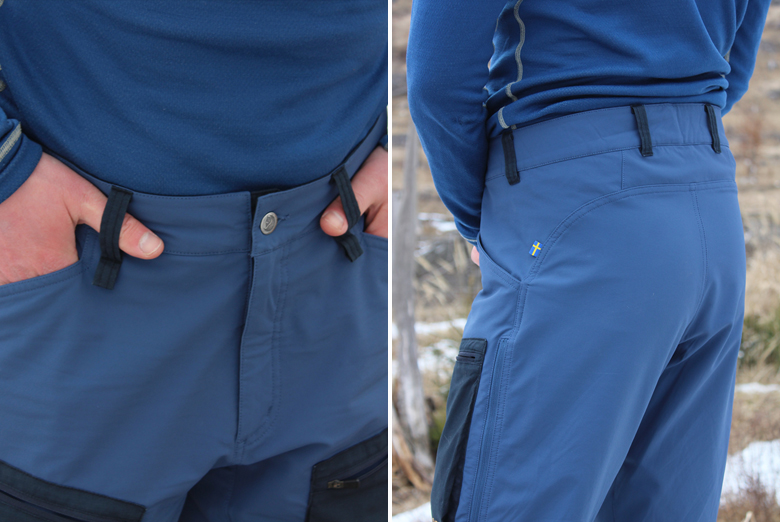 Recenzia: Turistické nohavice Fjällräven Keb Agile Trousers M - Predná a zadná časť turistických nohavíc