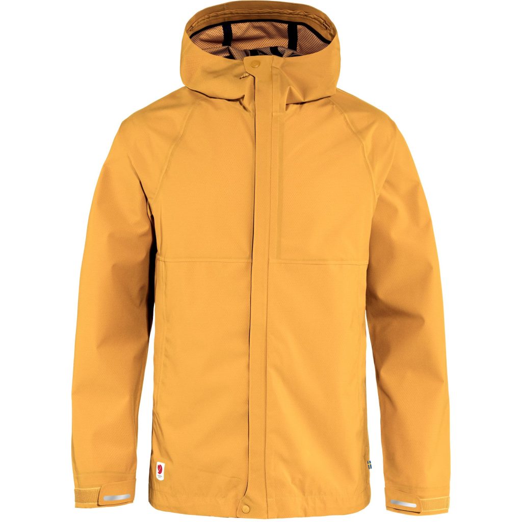 Nepremokavá bunda Fjällräven High Coast Hydratic Trail Jacket vo farbe Mustard Yellow